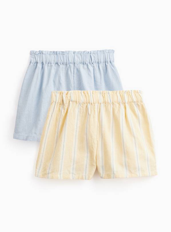 Yellow & Blue Woven Shorts 2 Pack Up to 3 mths